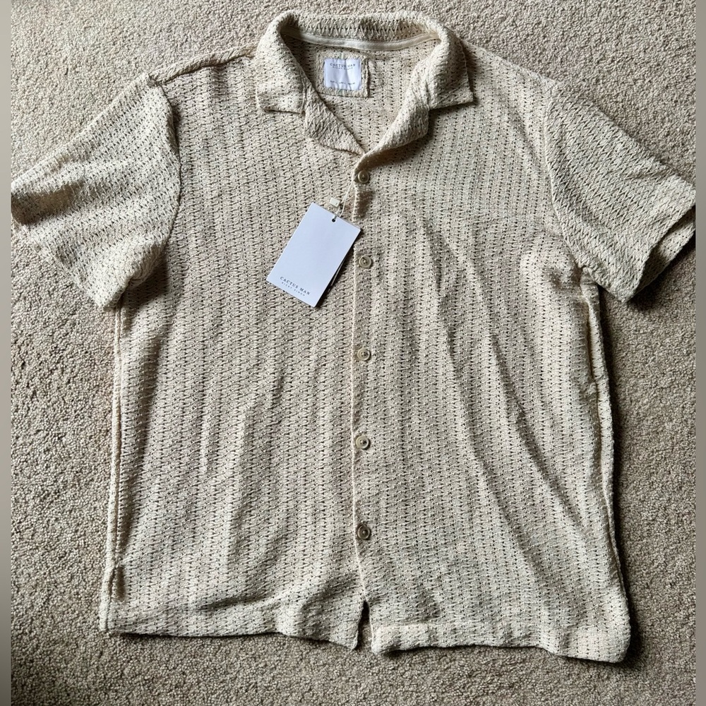 Cactus Man Ricky Singh Textured Button Up Shirt Mens Large